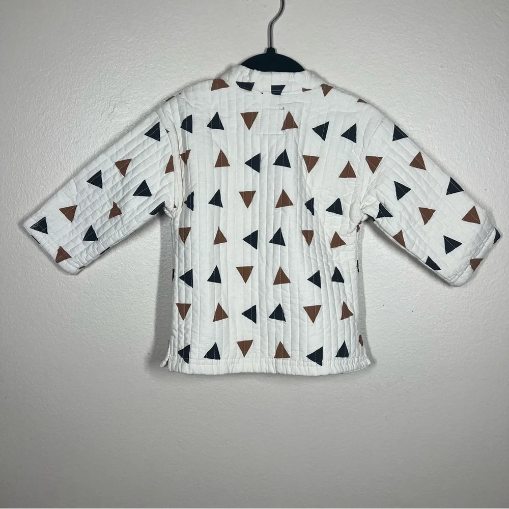 Art Class Target Baby Girl Quilted Shacket Shirt Triangle Print Size 12 Months